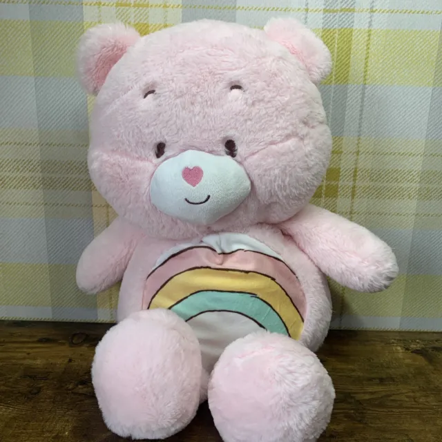 Care Bears Baby Large Pink Cheer Bear 25” Soft Plush Toy Rainbow BearBNWOT
