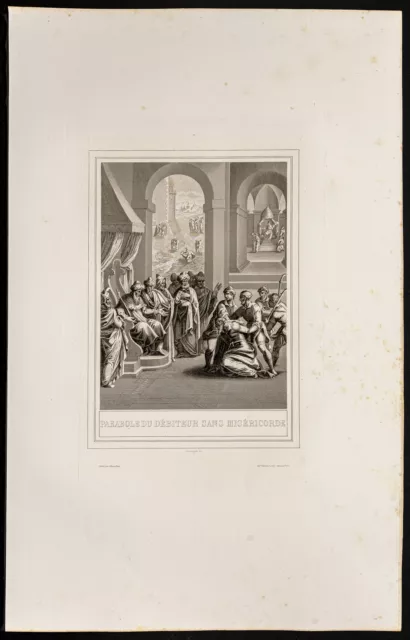 1853 - Parabole de la dette - Vie de Jésus Christ - Gravure
