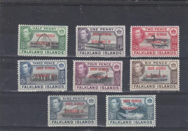 Falkland Island Dep. South Georgia 1944 Pictorial Set Sg.b1-B8 Mounted Mint