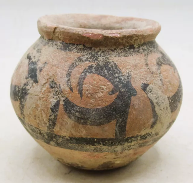 A153 Ancient Indus Valley Harappan Terracotta Vessel With Animal Motifs 2000 Bc