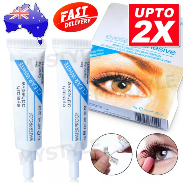 2x DU Waterproof Clear White False Adhesive Eye Lash Glue Eyelashes Makeup