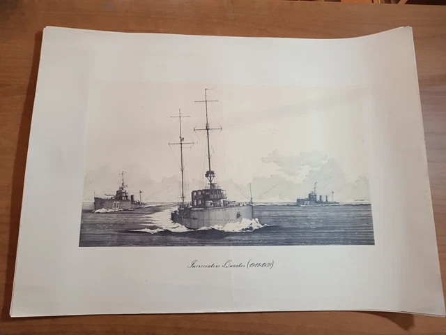 Elio Andò REGIA MARINA stampa INCROCIATORE QUASTO (1911-1939)