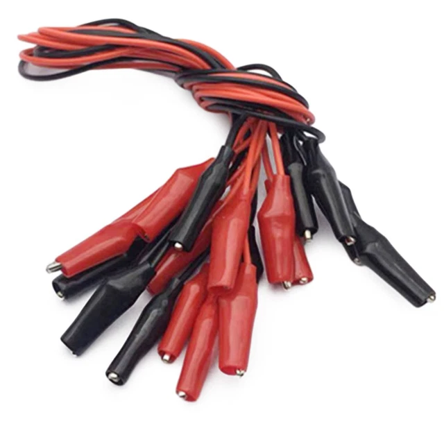 Doppelter Kopfstromkabelminiatur Prüfleitung 10er Pack 48 cm rot schwarz