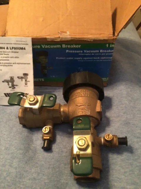 WATTS LF800M4-QT 1" Anti Siphon Backflow Preventer Pressure Vacuum Breaker