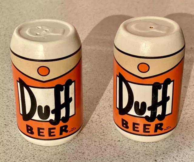 Collectable Vintage The Simpsons DUFF Beer Ceramic Salt & Pepper Shakers