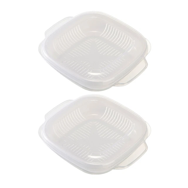 2 Pcs Contenants De Fruits Plastique Boîte À Déjeuner Préparation Repas