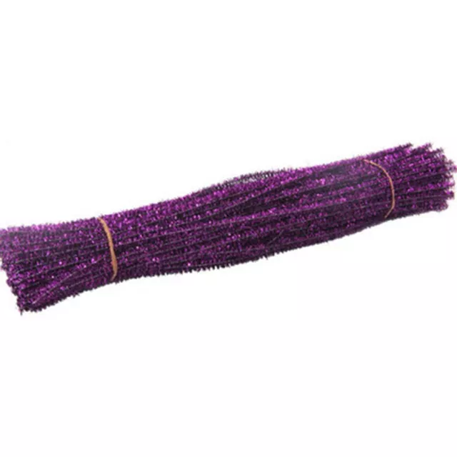 Colorful Tinsel Chenille Stems Pack of 100 Metallic Pipe Cleaners for Crafts 2