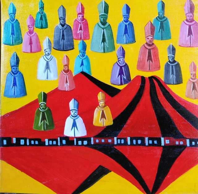 NAPOLI POP ,OLIO SU TELA 20 x 20 CM DIPINTO A MANO MADE IN ITALY