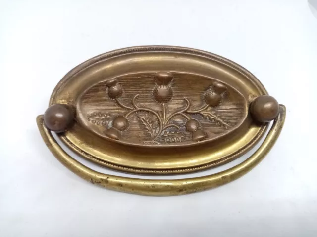 Georgian solid brass antique furniture oval handle. restoration., diy