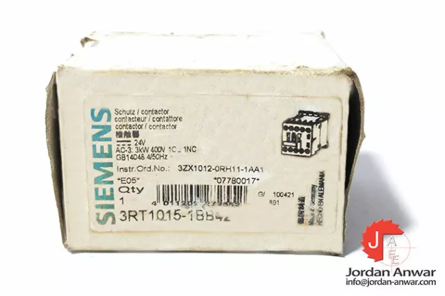 Siemens 3Rt1015-1Bb42 Power Contactor