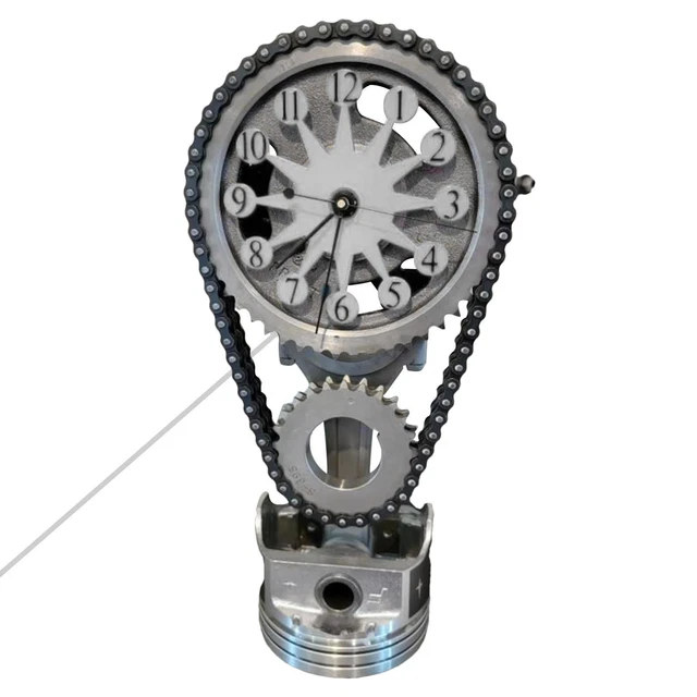 1*Rotating Gear Clock,Vintage Table Gear Clock Decor,Electric rotary gear clock