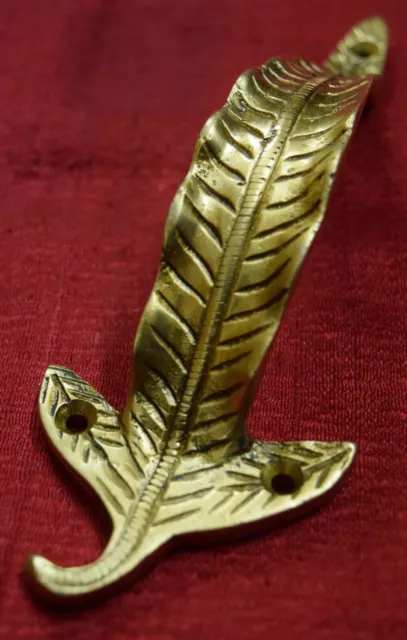 Leaf Shape Decorative Door Handle Drawer Pull Gate Puller Handmade Brass VR644