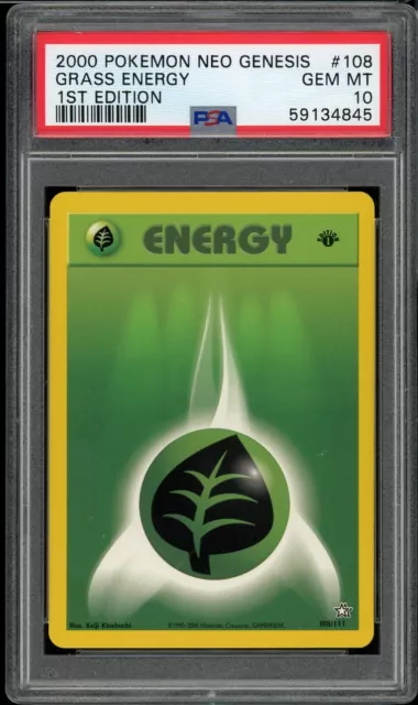 2000 Pokemon Neo Genesis 1st Edition Grass Energy #108 PSA 10 GEM MINT