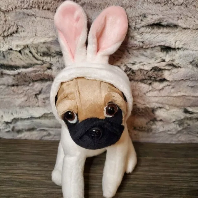 Easter Pug 8 inch Puppy Dog Plush Toy Stuffed Animal Bunny Rabbit Costume