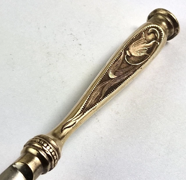 Stile Liberty Tagliacarte Pezzo da Collezione IN Ottone Argentato Um 1900 R134