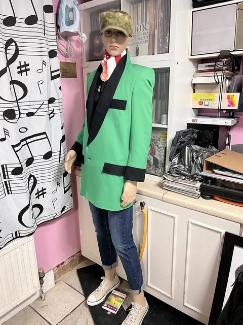 625/00 Giacca Drape Uomo Verde Smeraldo XXL/42 Singolo Bottone Orsacchiotto FakePocket