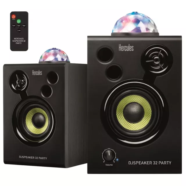 Hercules DJ Speaker 32 Party Monitor-Boxen DJ Lautsprecher mit Lichtsystem