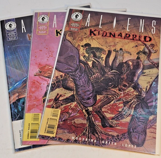 ALIENS: Kidnapped 1997 Complete Set 1 2 3 Lot Woodring Green Lopez Dark Horse