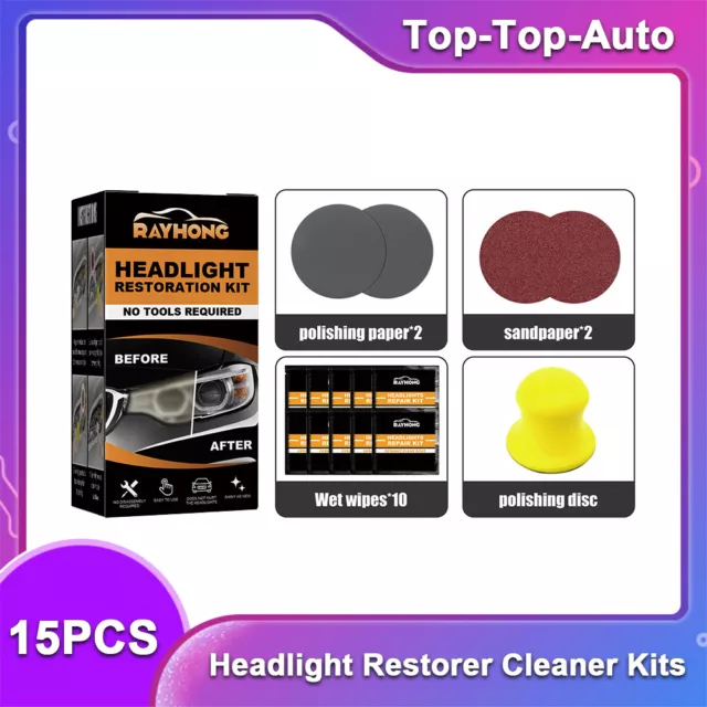 Car Headlight Restoration Kit Lens Restorer System Professional Polishing Tool