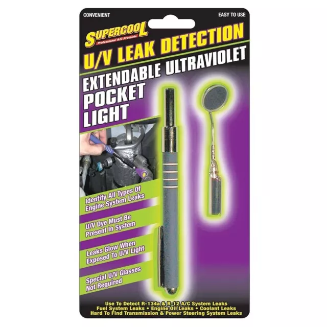 Supercool 7301 AC U/V Leak Detection Extendable Ultraviolet Pocket Light Mirror