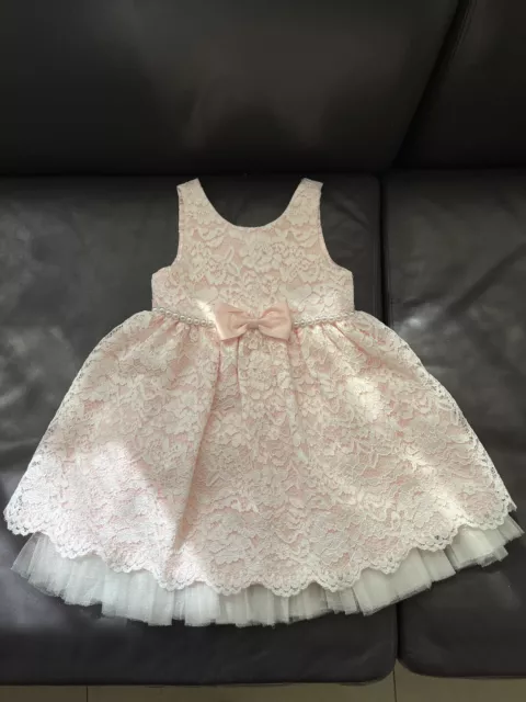 American Princess Girls Dress Pink 4T Bowl Pearl Pre Owned