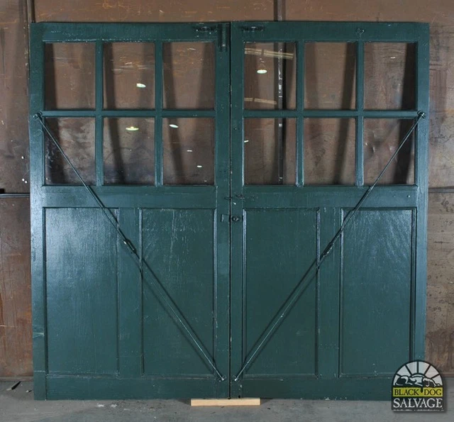 Vintage Garage Door Set, 6 Lite, 2 Panel