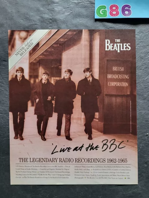 The Beatles Live at The BBC Album Promo Print Advertisement Vintage 1995