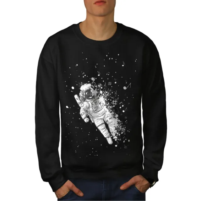 Wellcoda Space Dust Mens Sweatshirt, Astronaut Casual Pullover Jumper