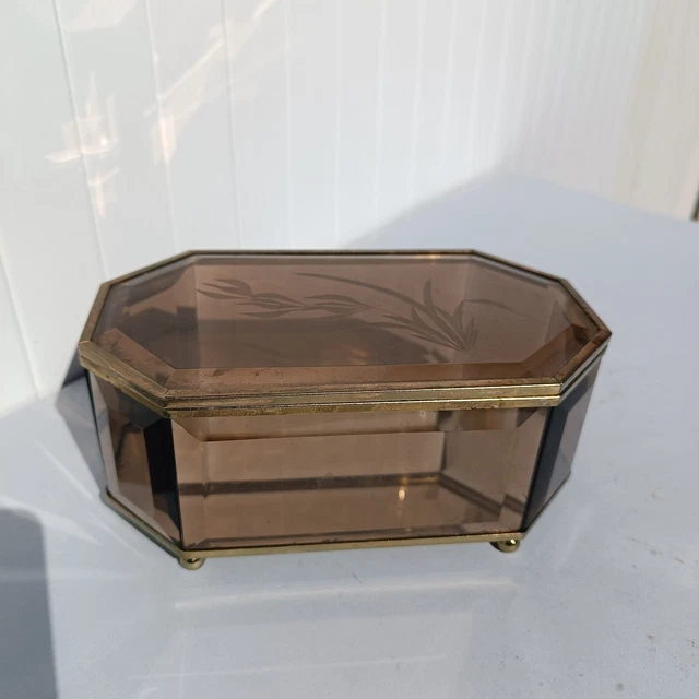 Petit bol optique Marks & Spencer en verre fumé Hurricane 5,5 pouces de haut ou
