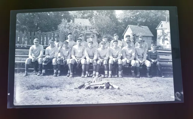 Baseball Decatur Michigan Team 1930'S Photo Negative Scarce 5 7/8 X 3 3/8 In Box