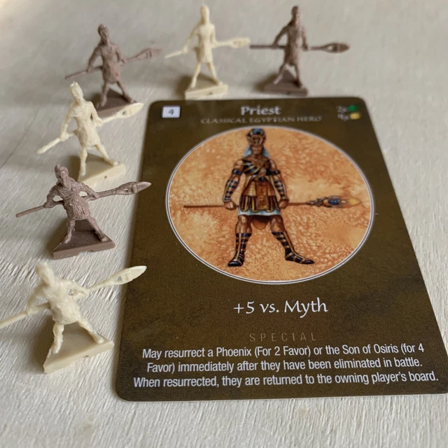 PRIEST 6 Tokens and Battle Card for AGE OF MYTHOLOGY Game EGYPTIAN Parts