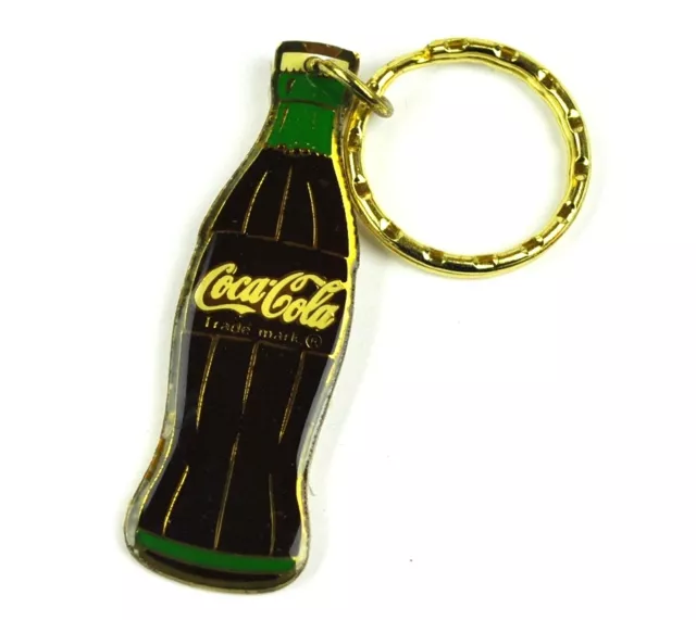 Coca-Cola USA Schlüsselanhänger Key Chain Coke Bottle Flasche grün gold-farbig