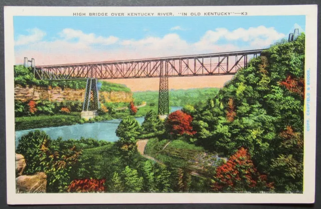 High Bridge Over Kentucky River Vintage View Postcard Unposted