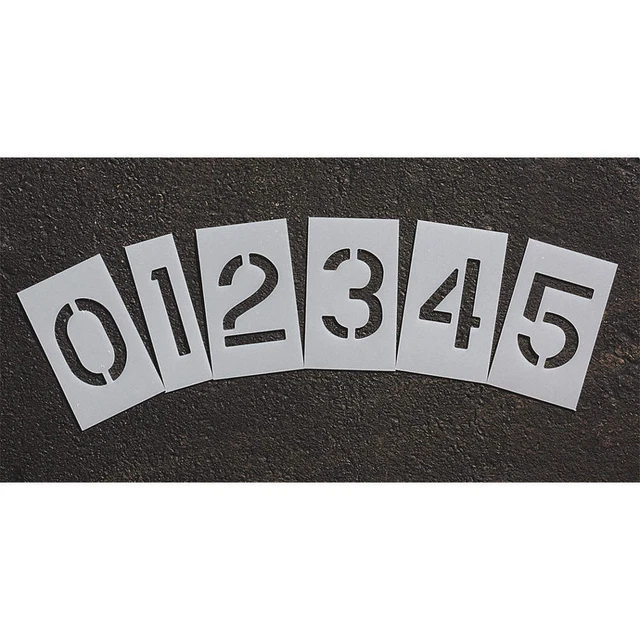 RAE STL-116-8030 Pavement Stencil,3 in,Number Kit,1/16
