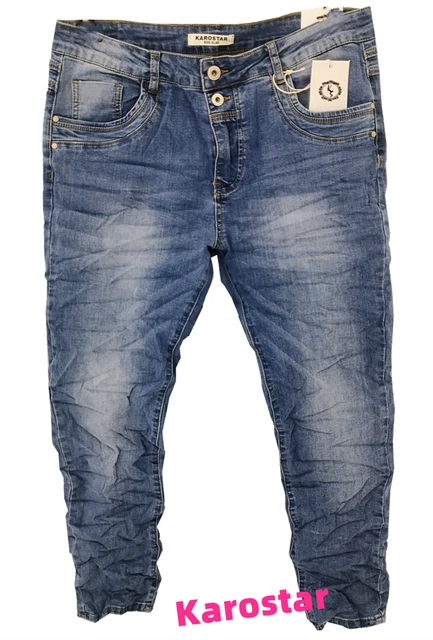 KAROSTAR Jeans Hose Baggy Denim Reißverschluss Jeans Blau 38 40 42 44 46 48