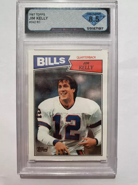 1987 Topps Jim Kelly #362 RC Rookie Card Buffalo Bills DSG GRADE 8.5