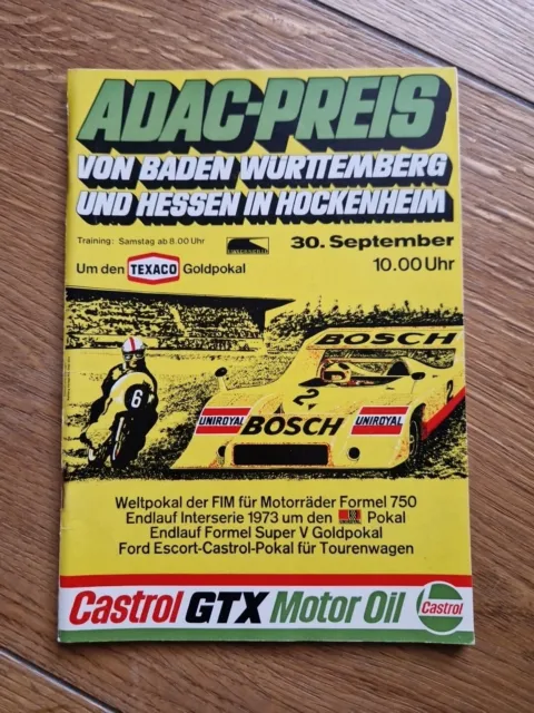 ADAC-Preis Hockenheim 1973 Programmheft 30 September