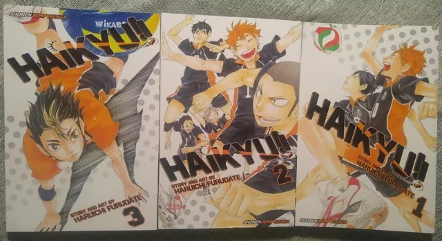 Haikyuu!! Manga English Book Volume 1, 2, & 3 Shonen Jump 1st Printing VIZ MEDIA