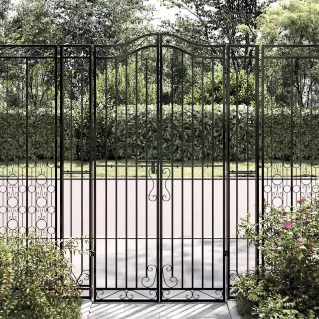 Garden Gate Black 121x8x180 cm Wrought Iron vidaXL