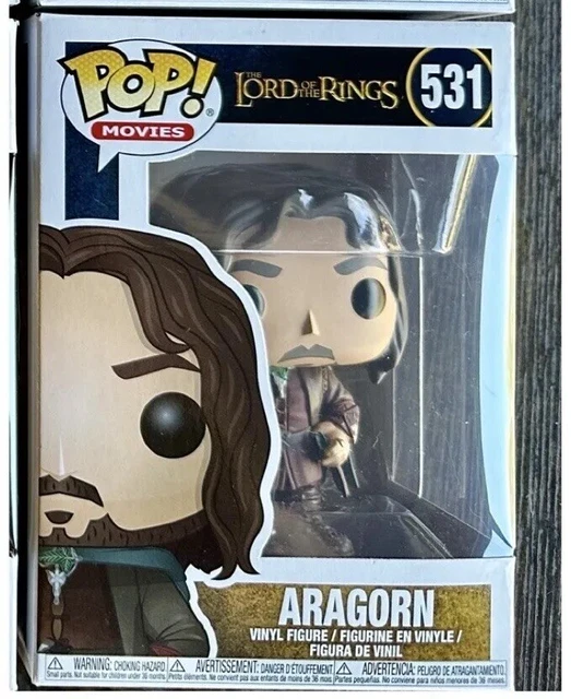 Funko Pop! Movies: Herr Der Ringe – Aragorn Vinyl-Figur, 9,5 Cm, Inkl. Schutzbox, Ideal Für Sammler Und Hobbit-Fans