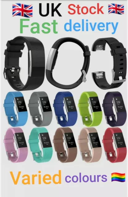 For Fitbit Charge 2 Strap Replacement Wrist Band Metal Buckle Small Large