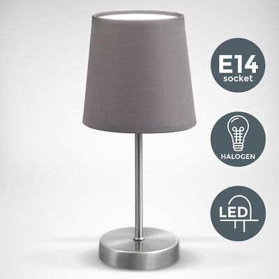Lampe de table lecture lampe de chevet appoint tissu gris culot E14 LEDchambre