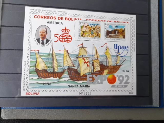 Bolivien 1990- Briefmarken,  Block MiNr 188, postfrisch! RAR!