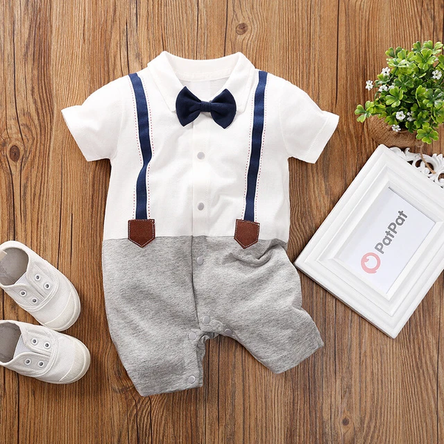 Uniform Summer Jumpsuit Newborn Boys Romper One-piece Bodysuit Toddlar Baby Kids