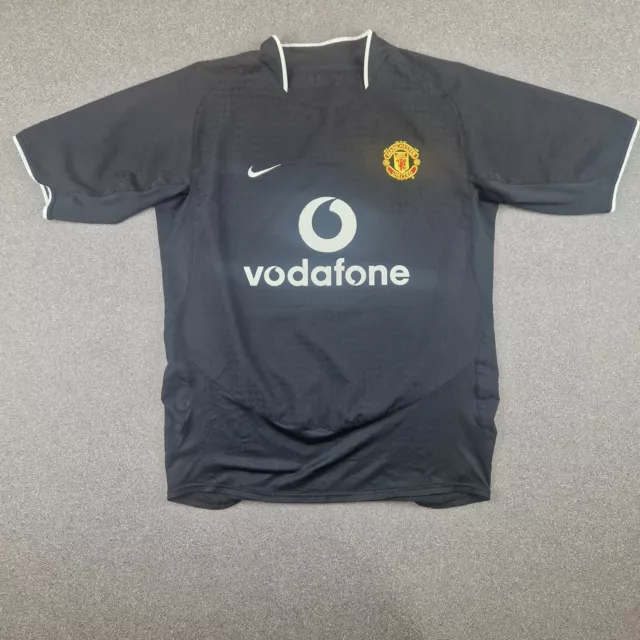 Manchester United Nike Shirt Herren Medium Schwarz Fußball Trikot Vintage MUFC 2003