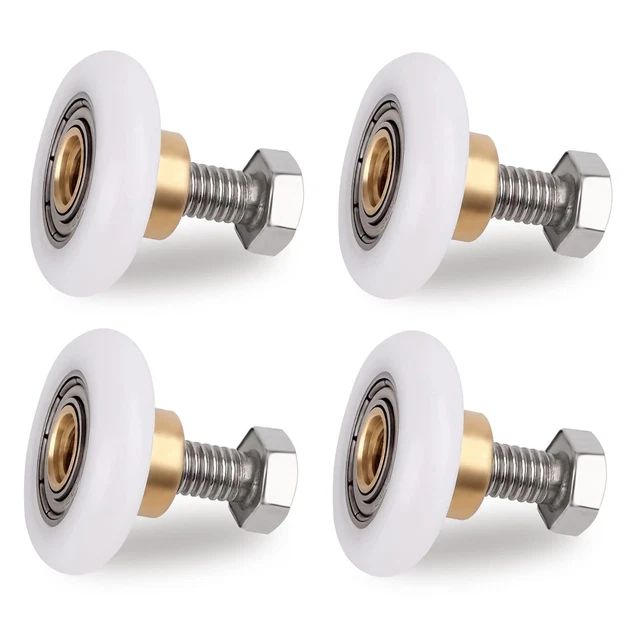 Set 8 Ruote Per Porta Doccia Bianche 19mm - Cuscinetti Di Ricambio Per Cabine Doccia Scorrevoli