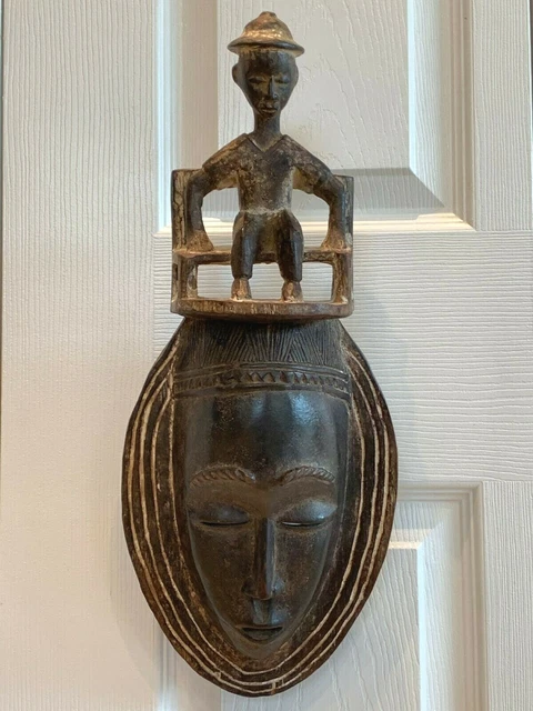Exceptional Antique Tribal African Carved Wood Mask