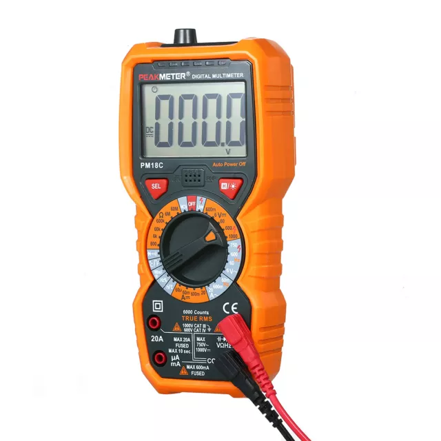 PEAKMETER PM18C True RMS Multimètre numérique multifonctionnel mesurant la A9Y6 2