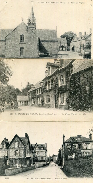 BAGNOLES DE L'ORNE NORMANDIE LOT de 3 cartes sur Tessé la Madeleine