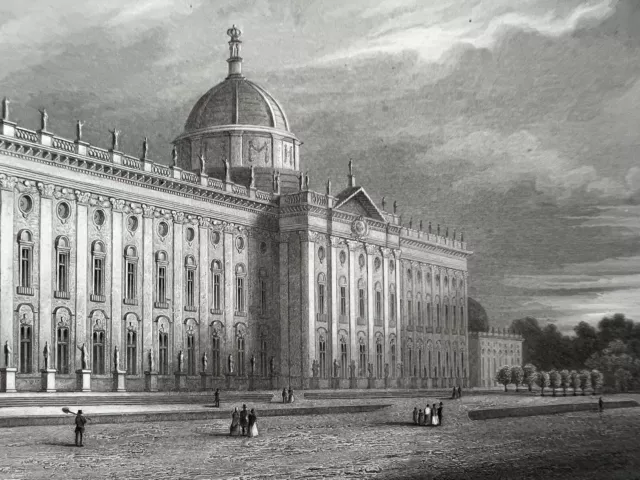 😀Potsdam Neue Palais Sanssouci Stahlstich 1857 Poppel Kurz Gottheil Brandenburg